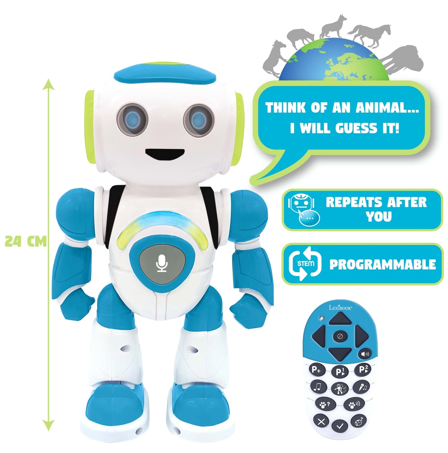 Lexibook POWERMAN Jr. - Interactive STEM Robot with Educational Games