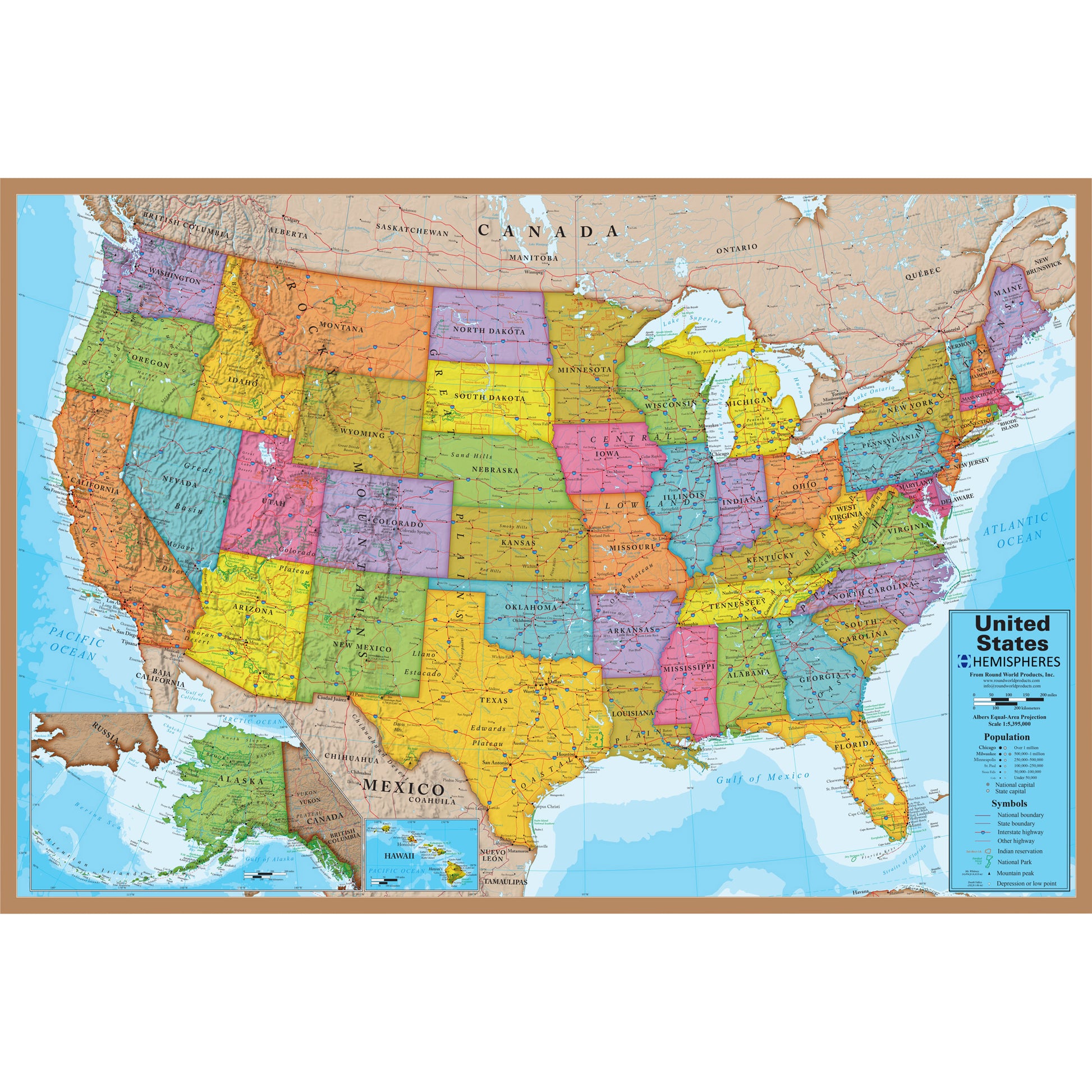 Hemispheres USA Map Jigsaw Puzzle - 500 pc