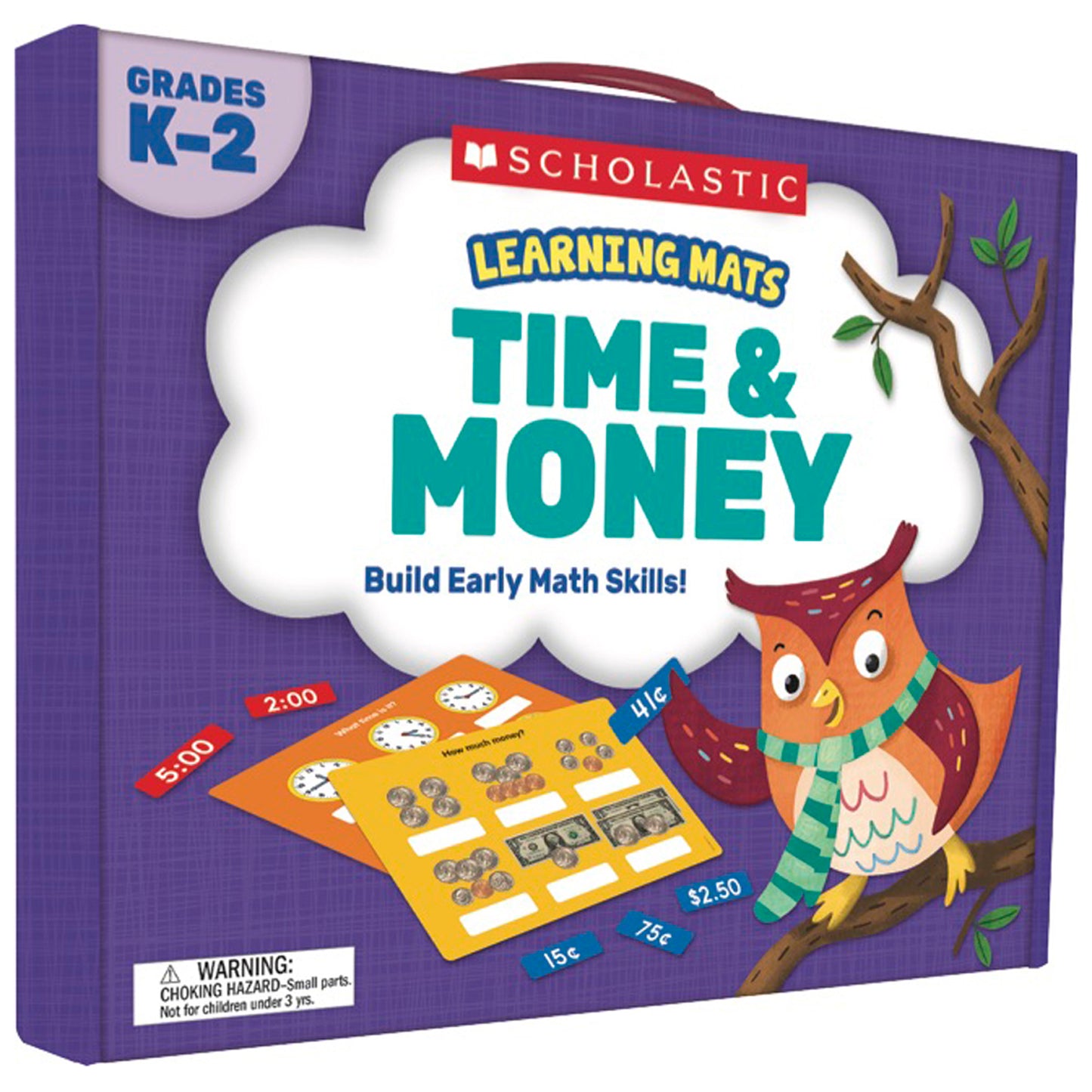 Scholastic Time & Money Learning Mats - Vibrant Educational Game for Grades K-2