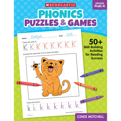 Scholastic Phonics Puzzles & Games - PreK-K Activity Book