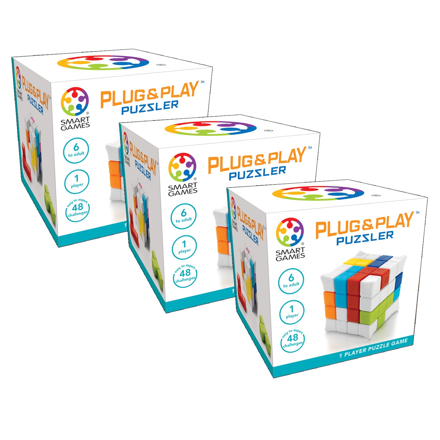 SmartGames Plug & Play Puzzler 3-Pack - 48 Challenges