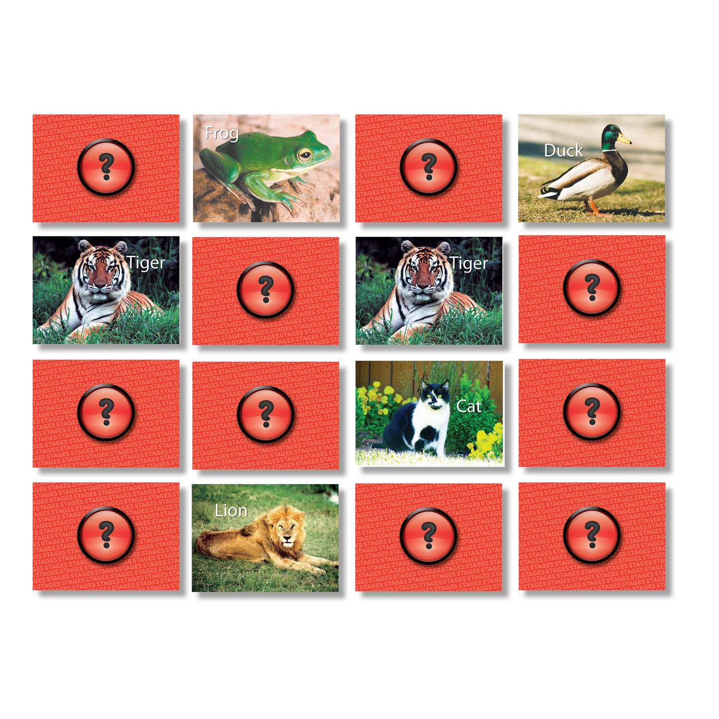 Stages Learning Materials - Animal Photographic Memory Matching Game - Pack of 3