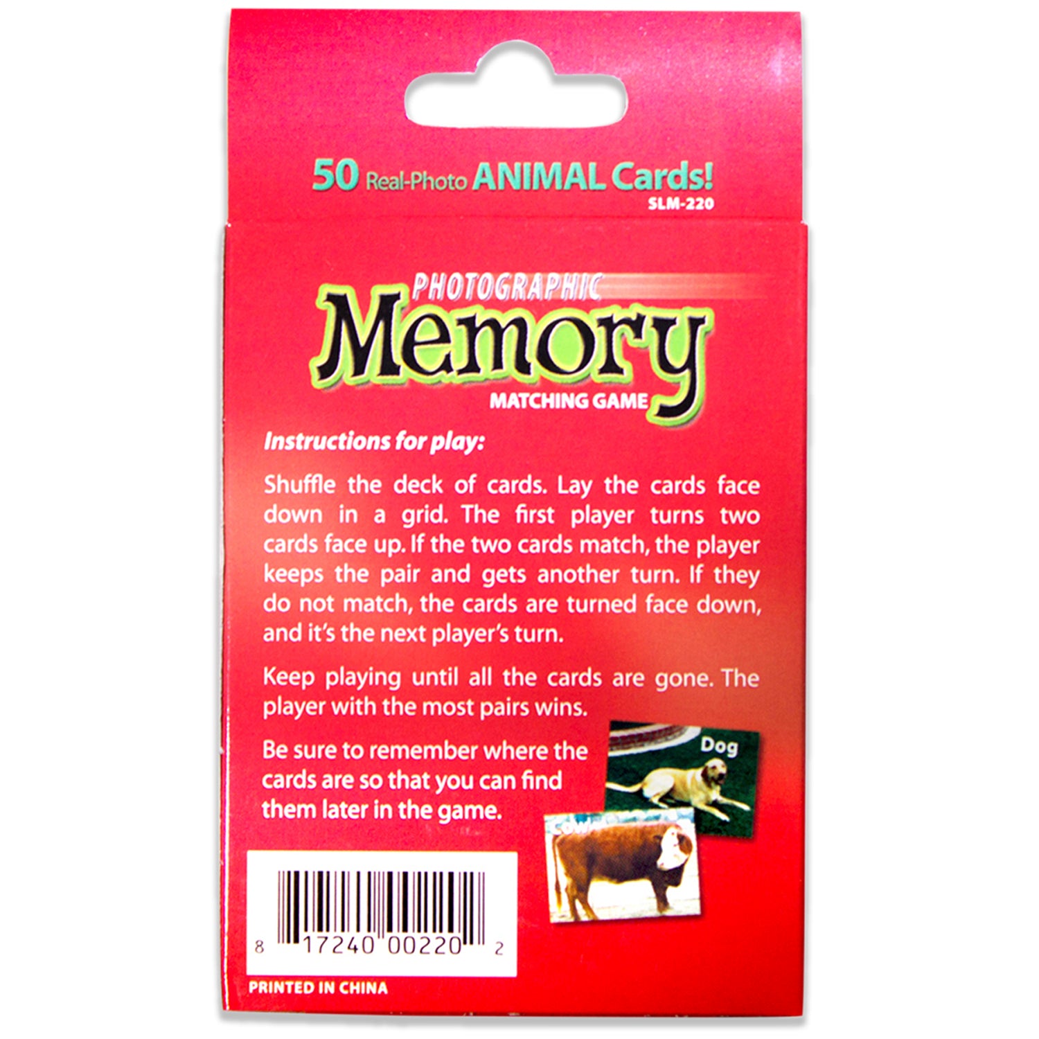 Stages Learning Materials - Animal Photographic Memory Matching Game - Pack of 3