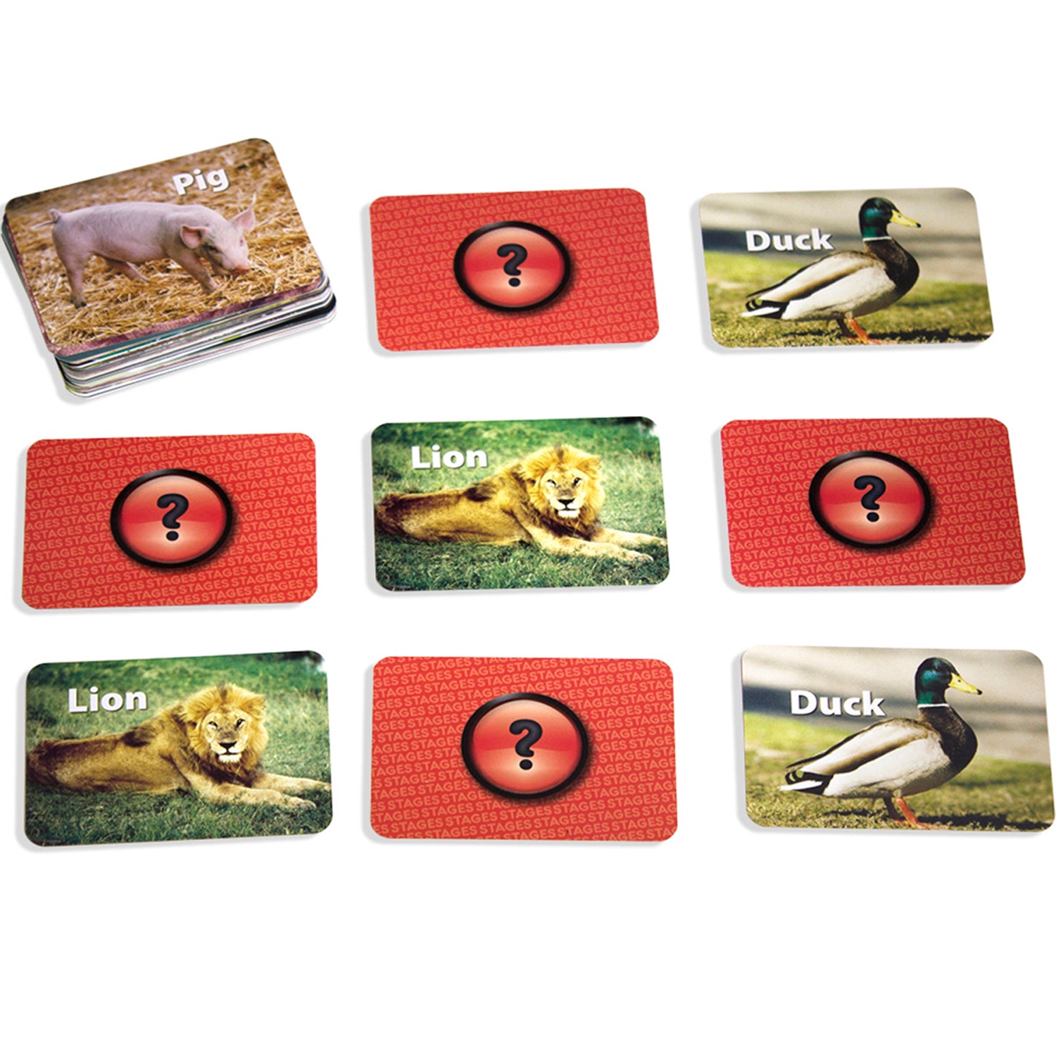 Stages Learning Materials - Animal Photographic Memory Matching Game - Pack of 3