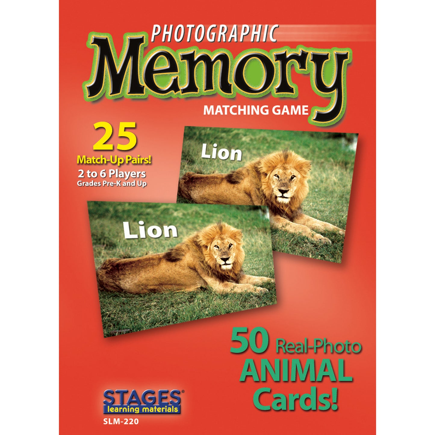 Stages Learning Materials - Animal Photographic Memory Matching Game - Pack of 3