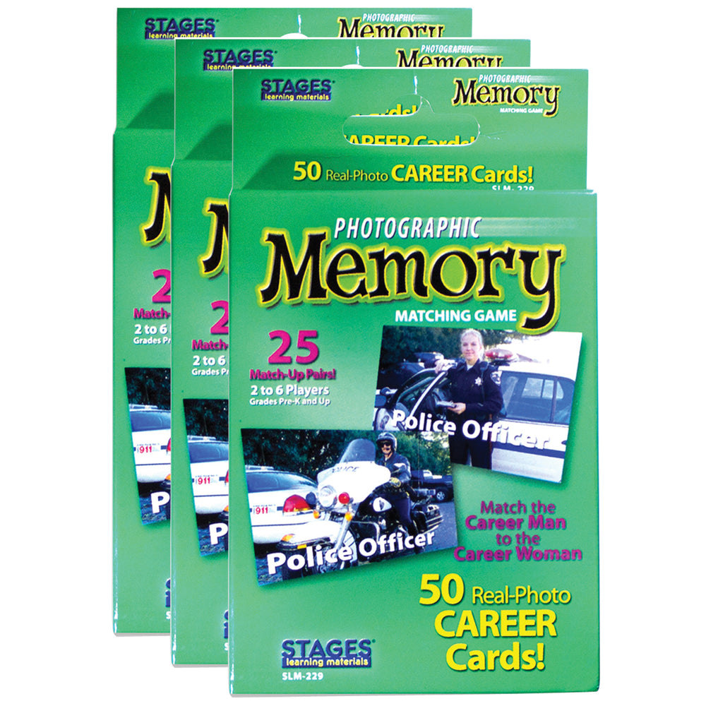 Stages Learning Memory Match - Careers Photographic Game - Triple Pack