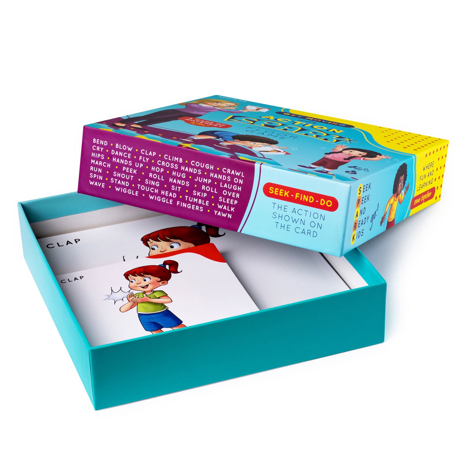 Spark Innovations Action Cards - SPARK Floor Game - Colorful Verb Mastery