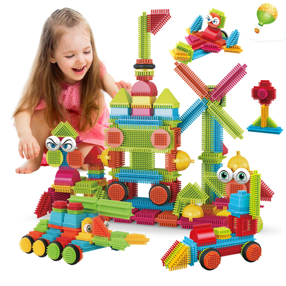 Contixo ST6 100-Piece Bristle Shape 3D Tile STEM Building Block Set