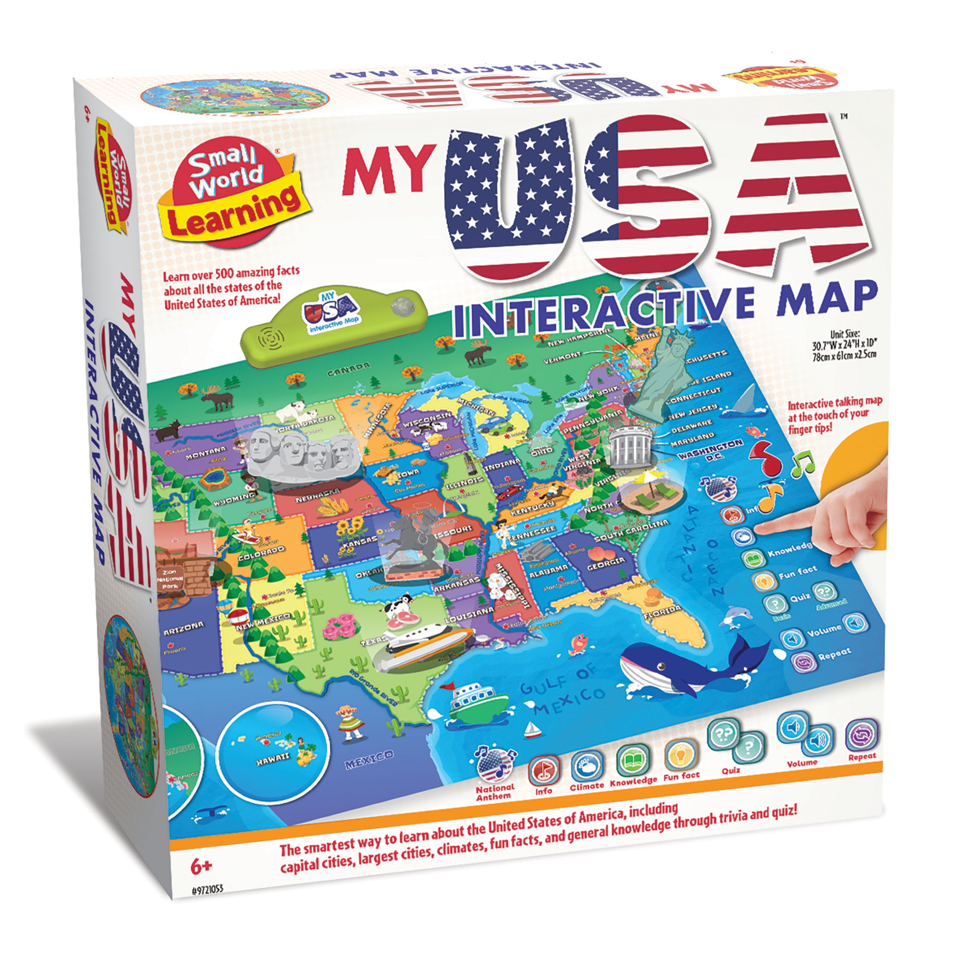 Small World Toys My USA Interactive Map - Educational Learning Toy