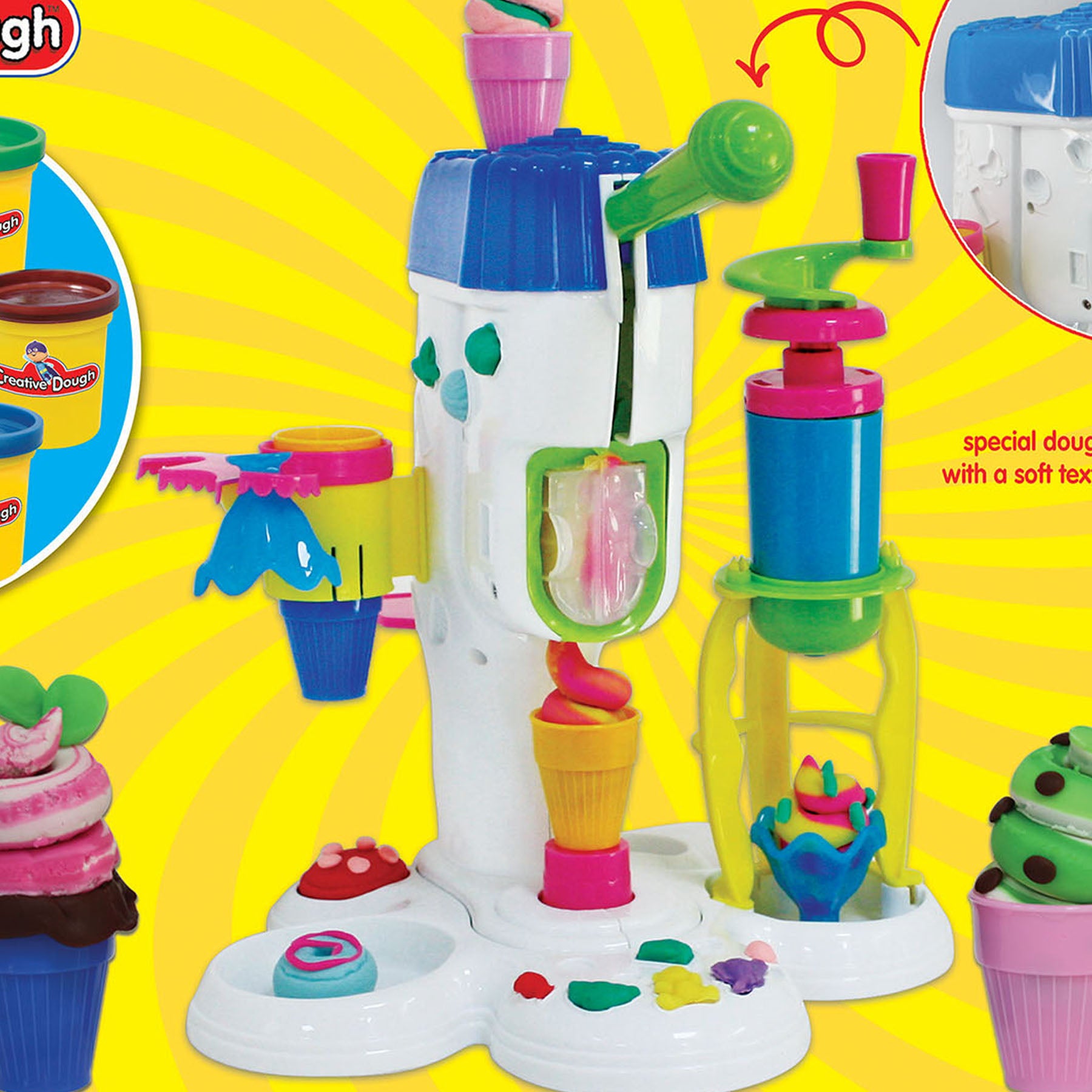 Small World Toys Creative Dough Ice Cream Factory Activity Set