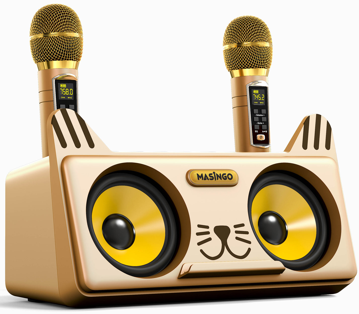 Masingo Spinto G3 Kitty Karaoke Machine with Dual Wireless Microphones