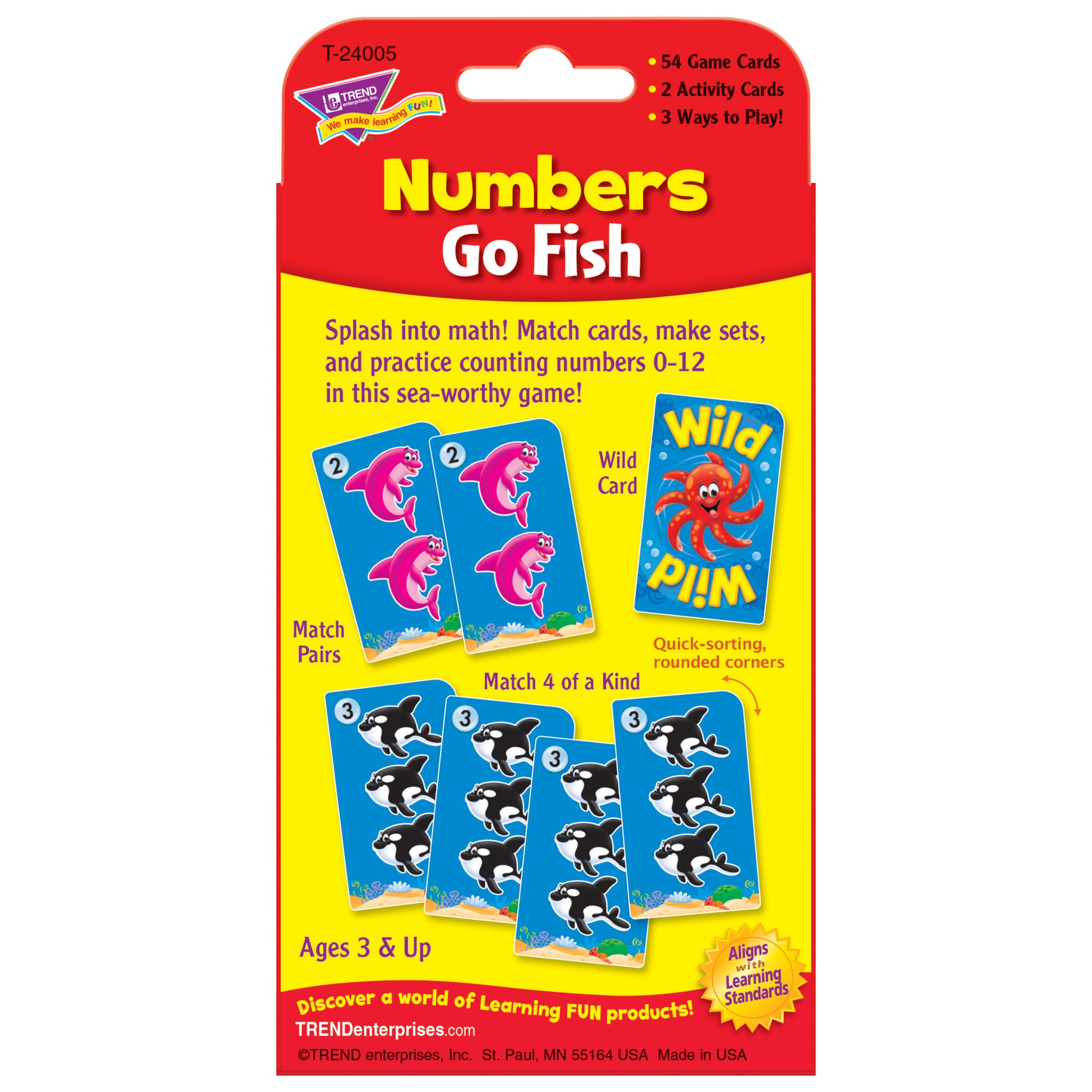 TREND Challenge Cards Numbers Go Fish - Learning Math Game - 6 Sets