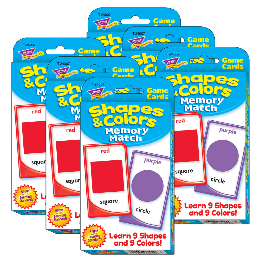 TREND Shapes and Colors Memory Match Challenge Cards - Educational Toy