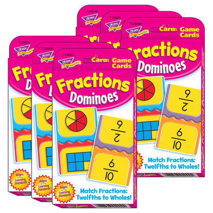 TREND Fraction Fun Dominoes Challenge Cards - Learning Game Set