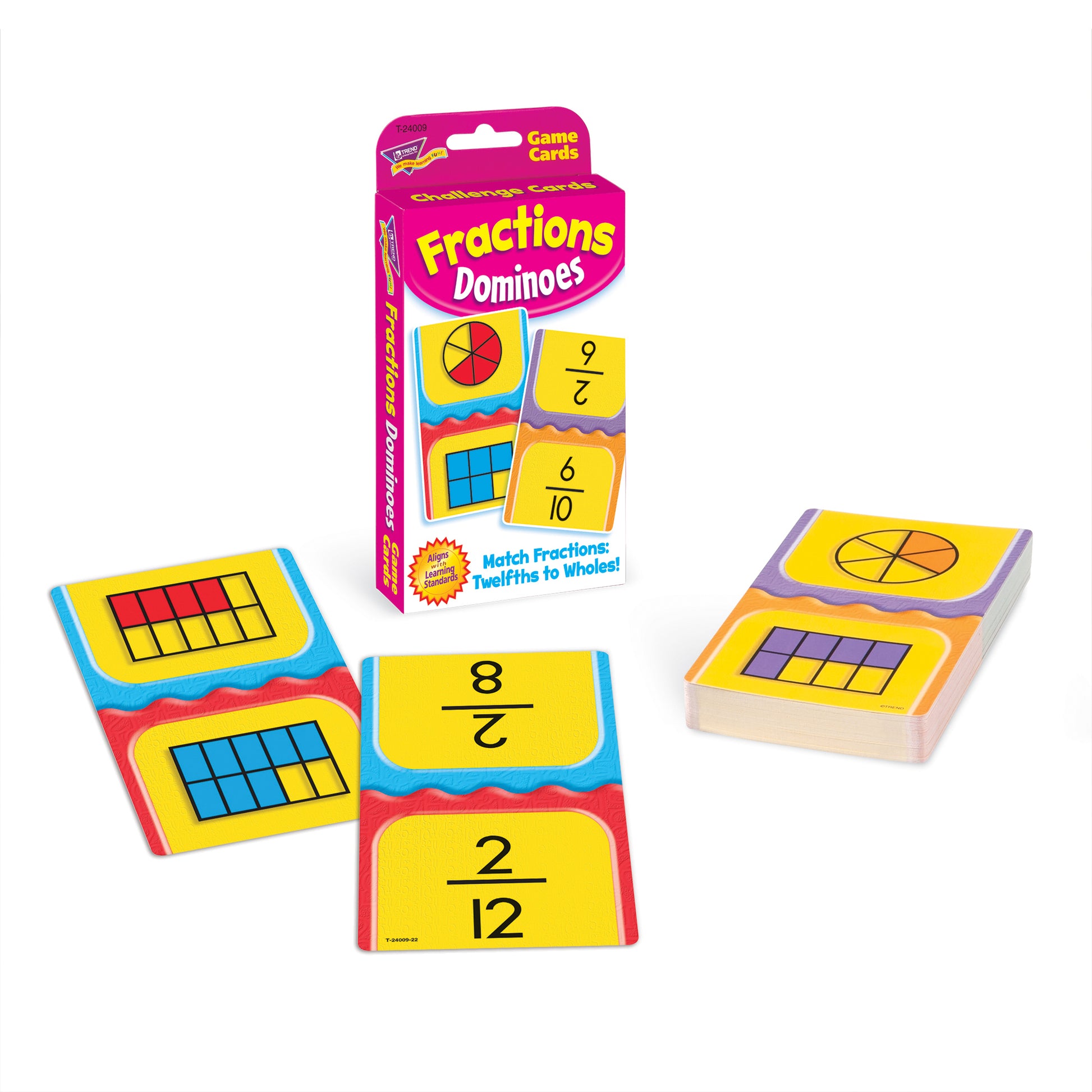 TREND Fraction Fun Dominoes Challenge Cards - Learning Game Set