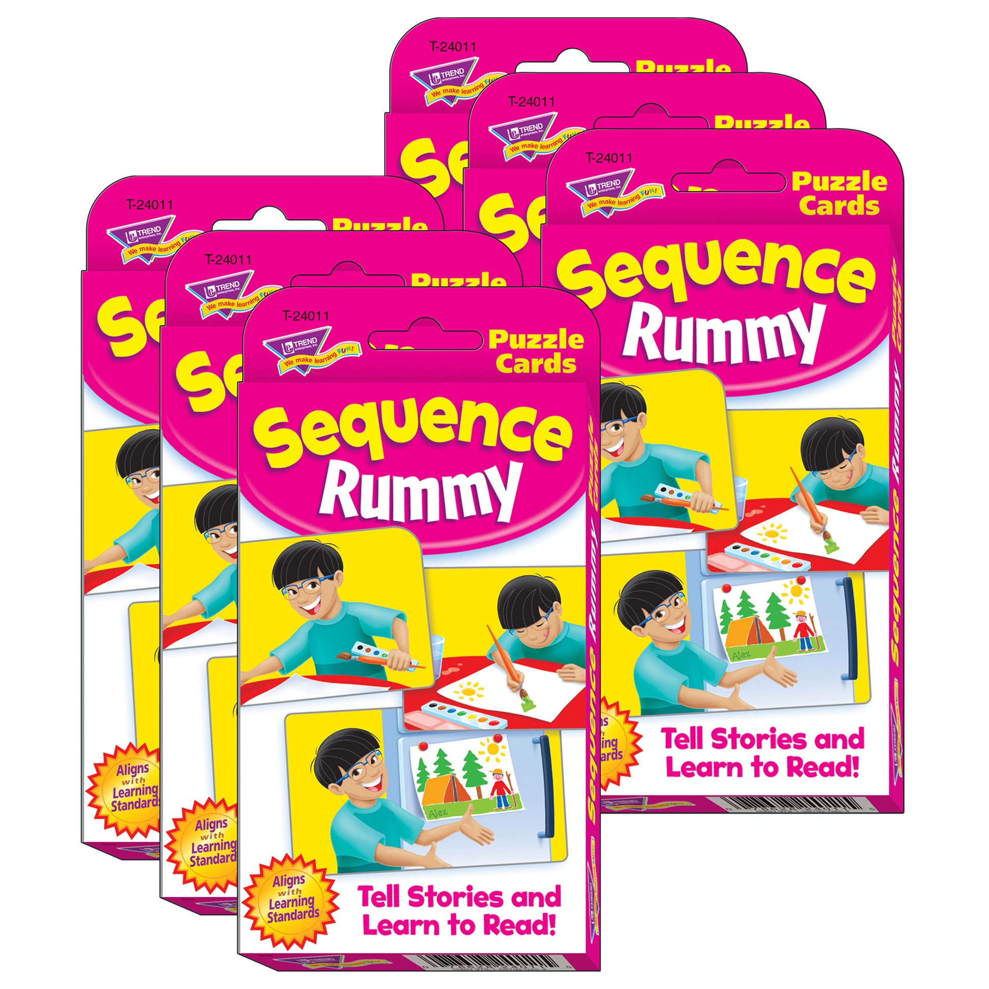 TREND Sequence Rummy Challenge Cards - Storytelling Mastery Set, 6 Packs