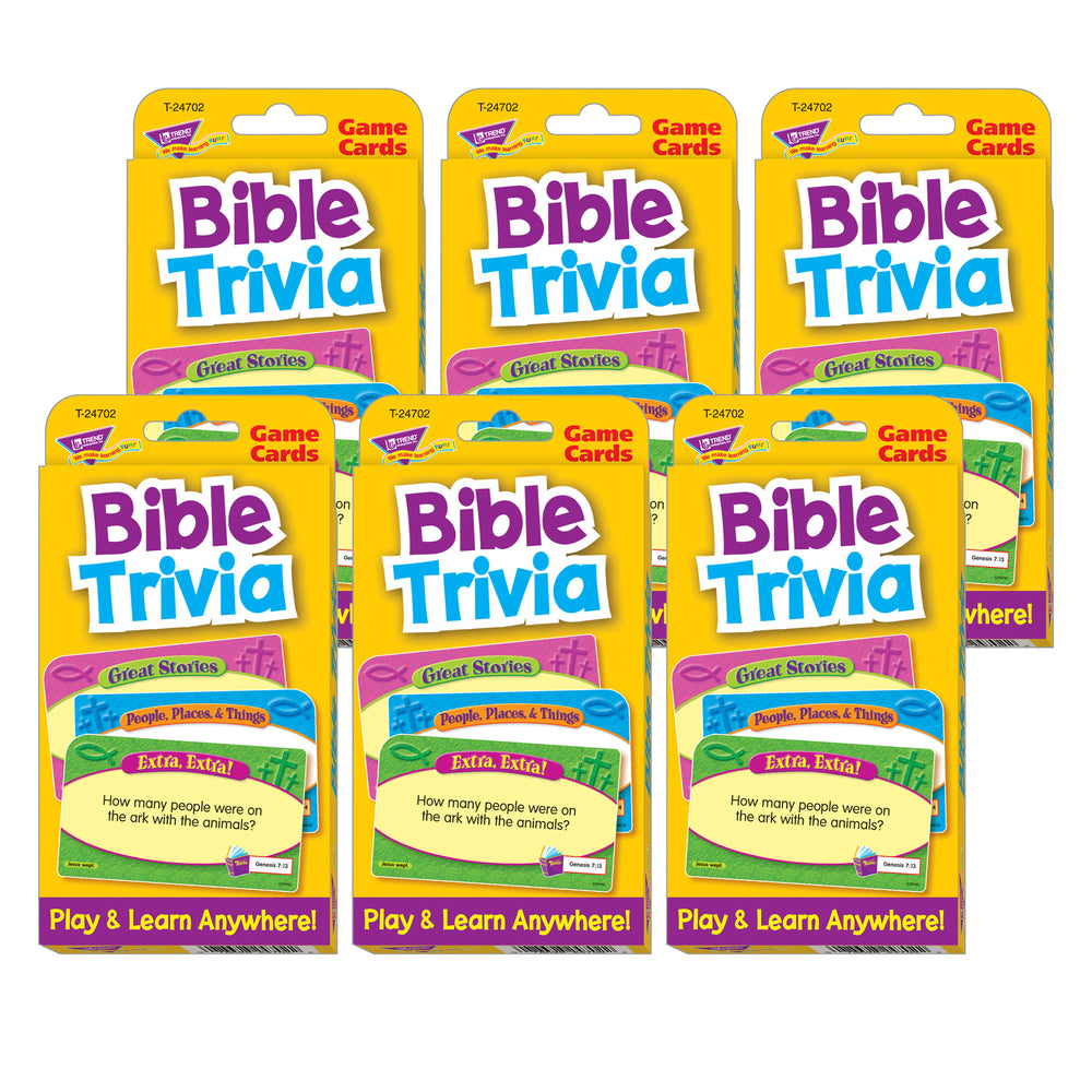 TREND Bible Trivia Challenge Cards, Ultimate Quiz Pack of 6