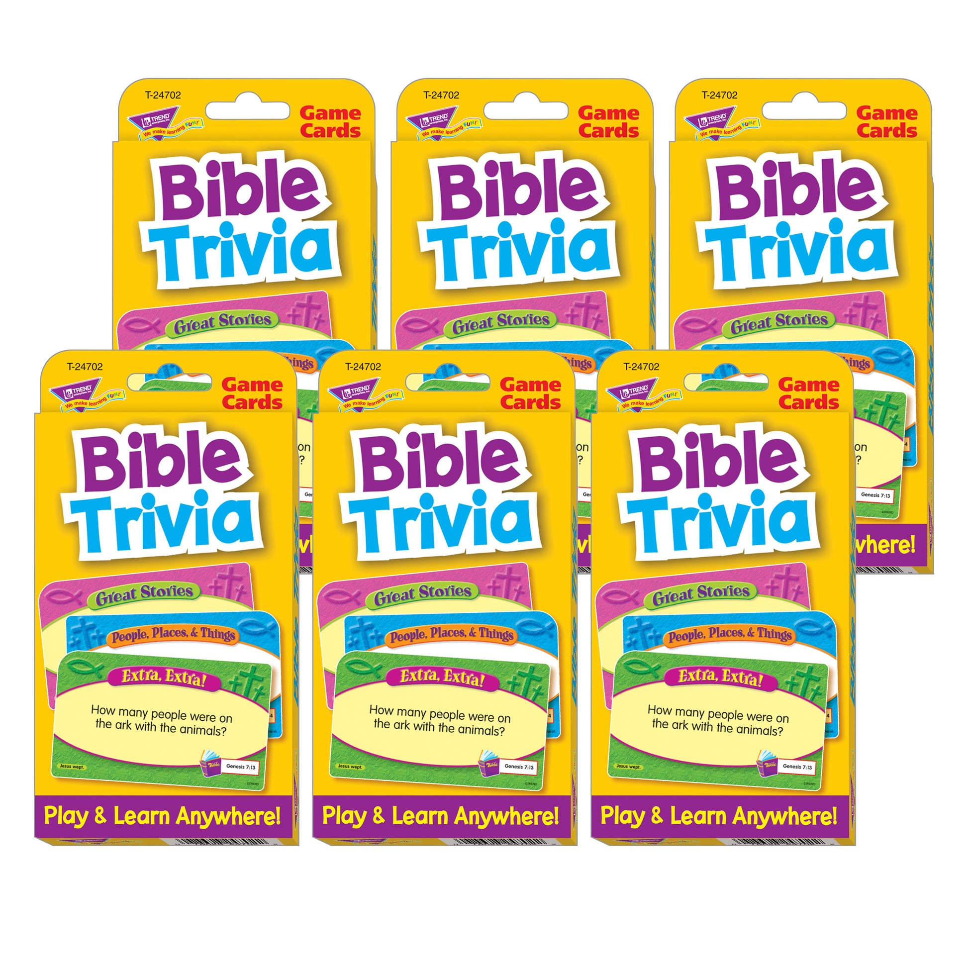 TREND Bible Trivia Challenge Cards, Ultimate Quiz Pack of 6