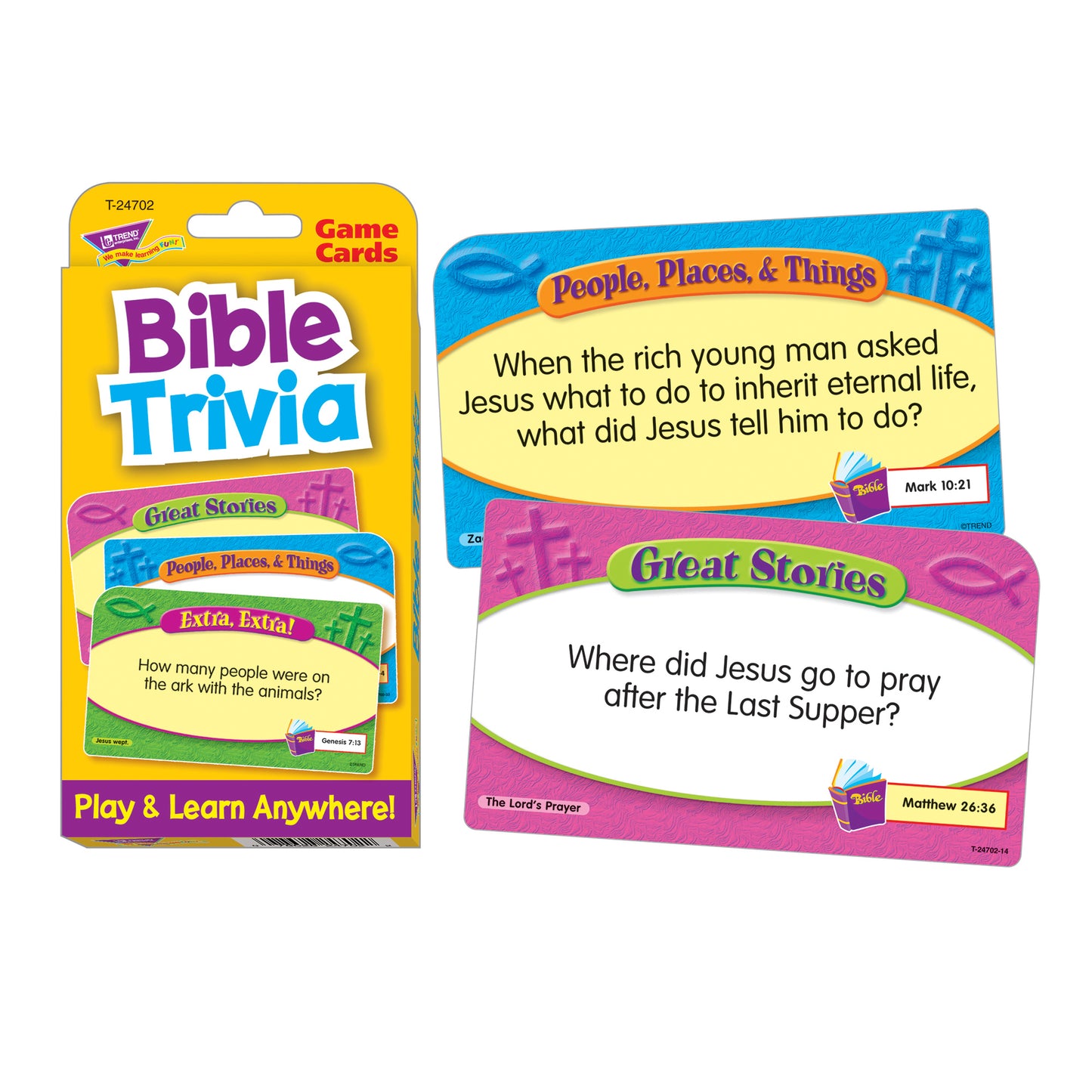 TREND Bible Trivia Challenge Cards, Ultimate Quiz Pack of 6