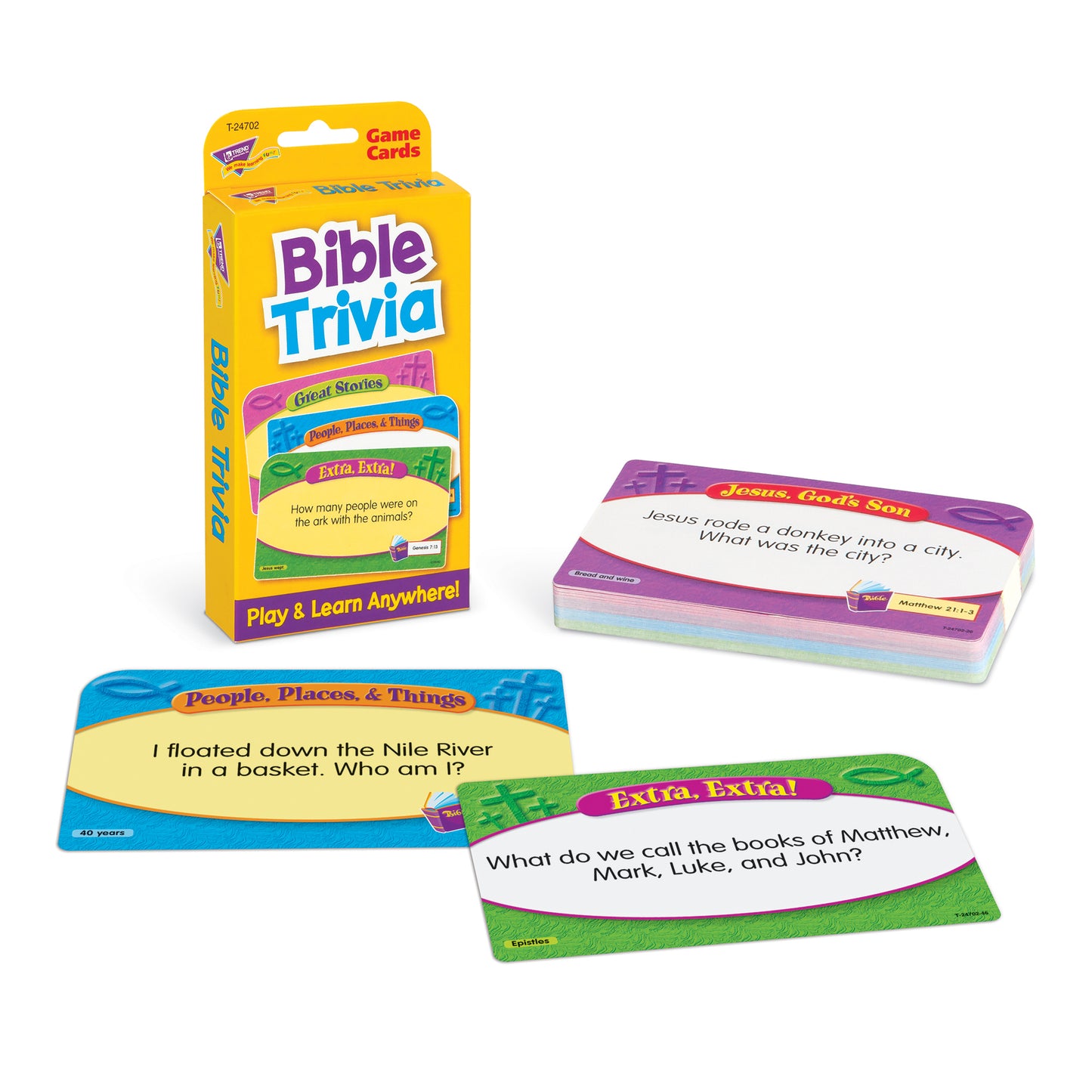 TREND Bible Trivia Challenge Cards, Ultimate Quiz Pack of 6