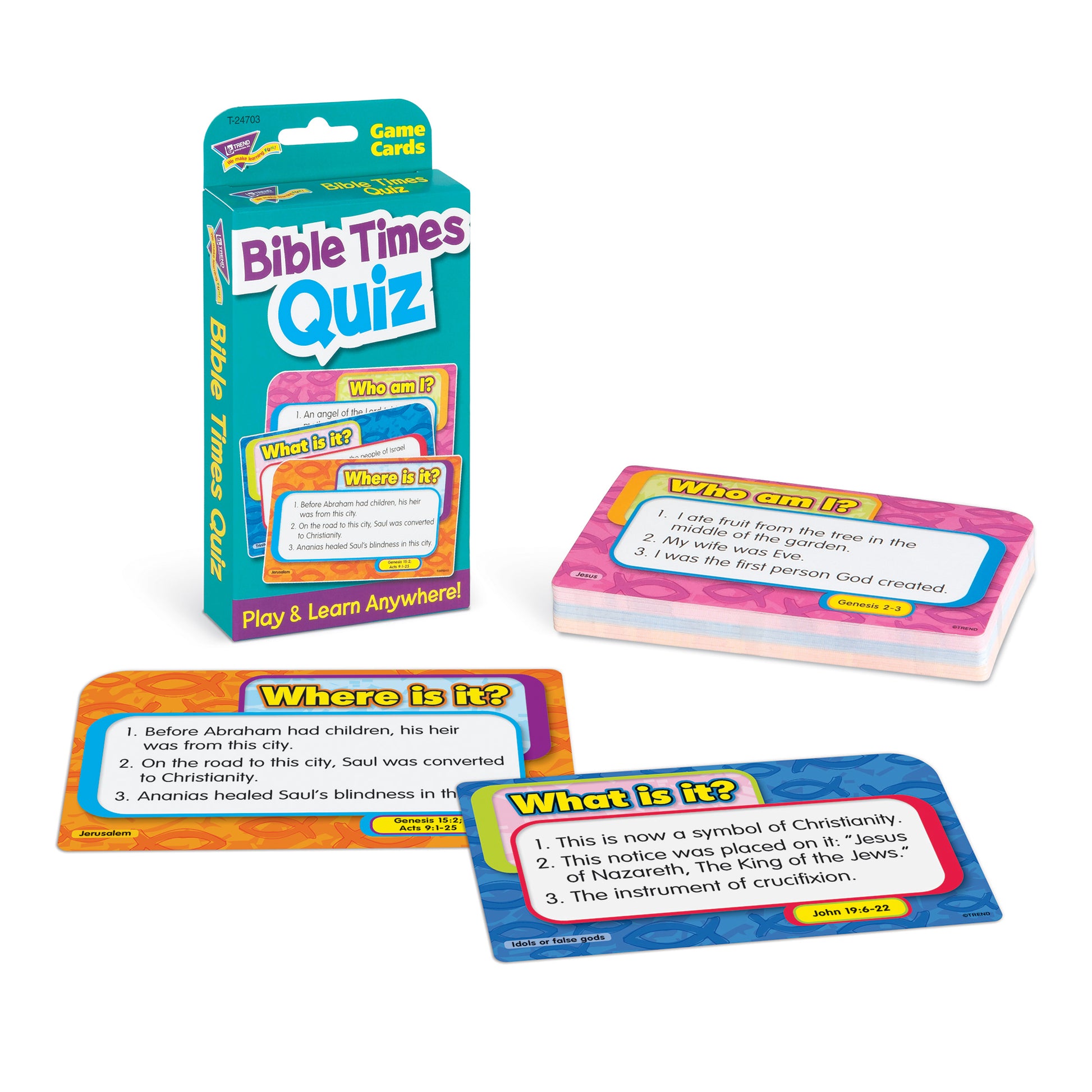 TREND Bible Times Quiz Challenge Cards, Multipack of 6