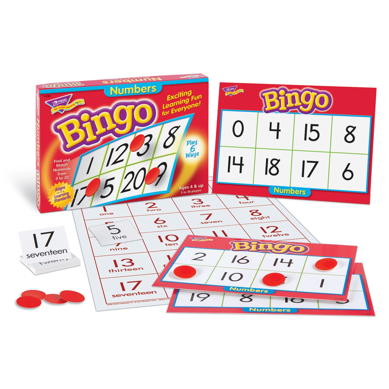 TREND Numbers Bingo Game - Exciting Number Matching Fun for Kids