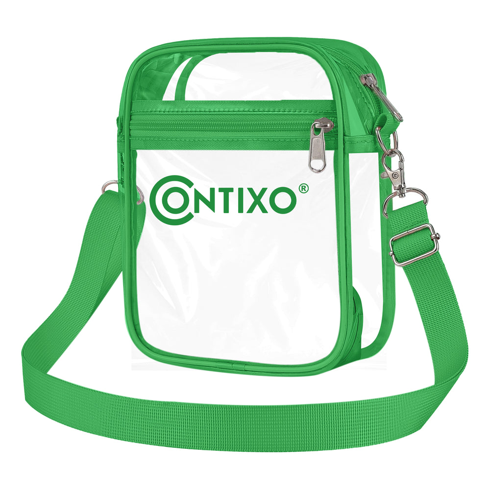 Contixo 7’’ Clear Bag Stadium Approved, Clear Crossbody Bag Adjustable Strap Shoulder Bags for Concerts, Green