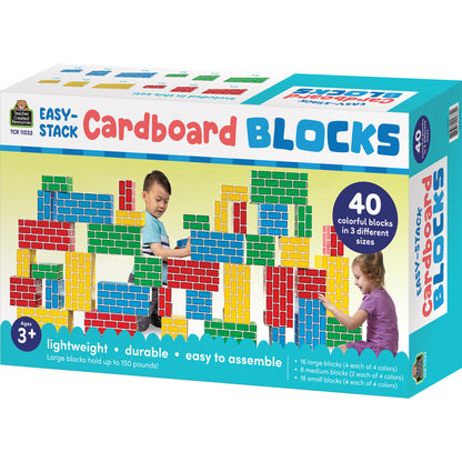 Teacher Created Resources Vibrant Easy-Stack Cardboard Blocks - 40 Piece Set