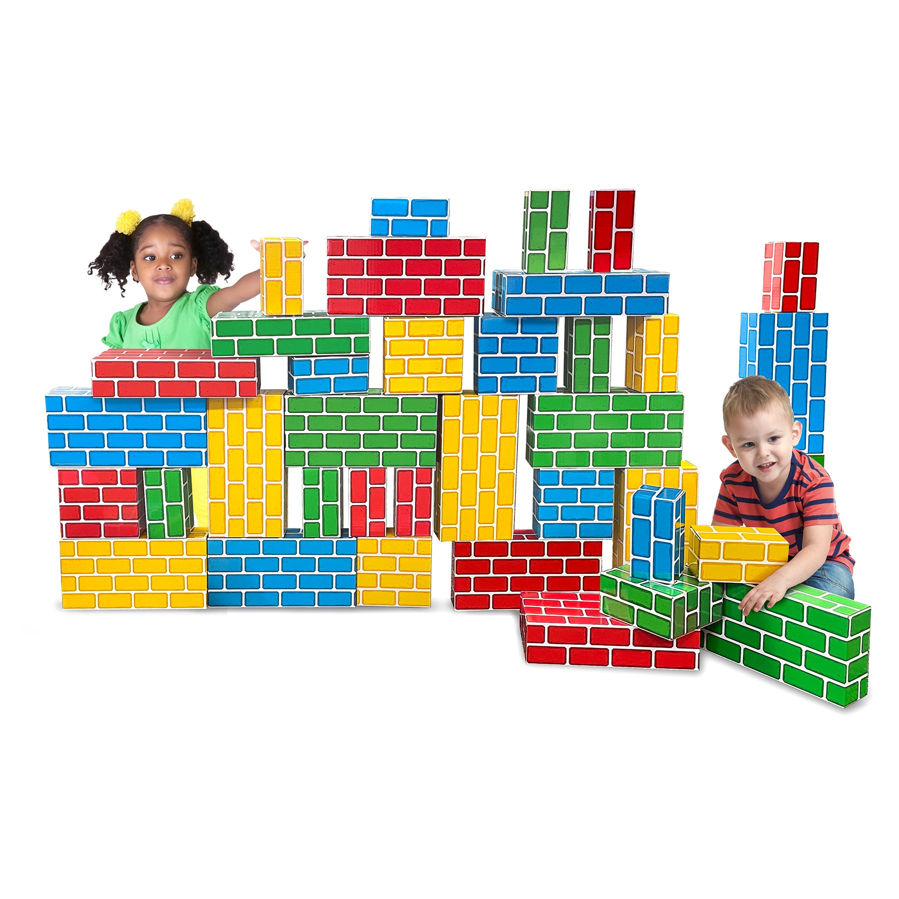 Teacher Created Resources Vibrant Easy-Stack Cardboard Blocks - 40 Piece Set