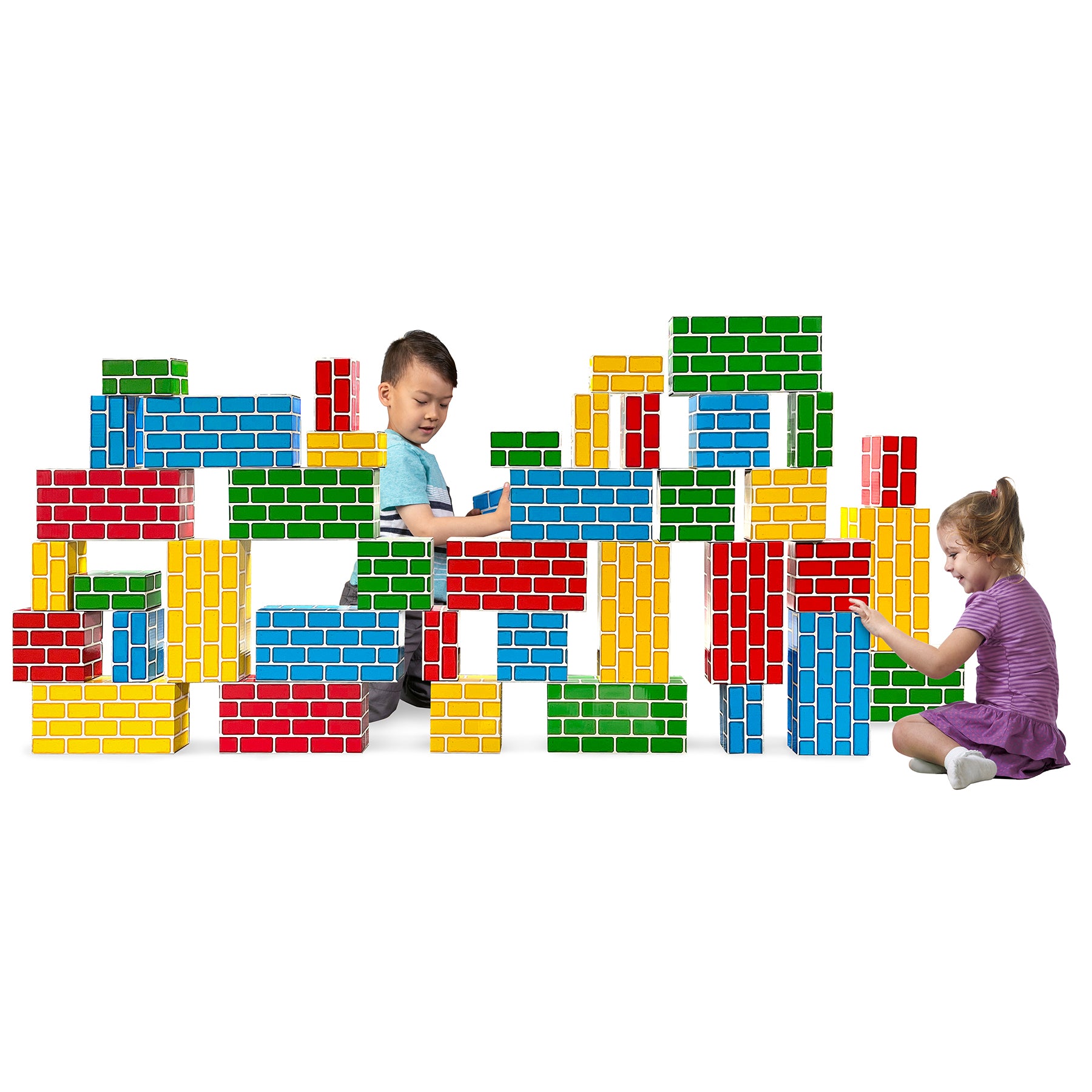 Teacher Created Resources Vibrant Easy-Stack Cardboard Blocks - 40 Piece Set