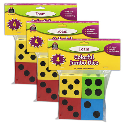 Teacher Created Resources Jumbo Foam Dice - Colorful Educational Set