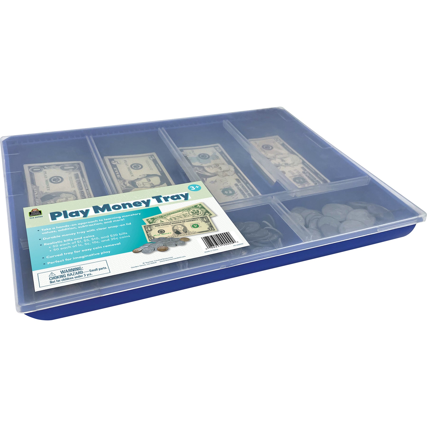 Teacher Created Resources Play Money Tray - Interactive Learning Set