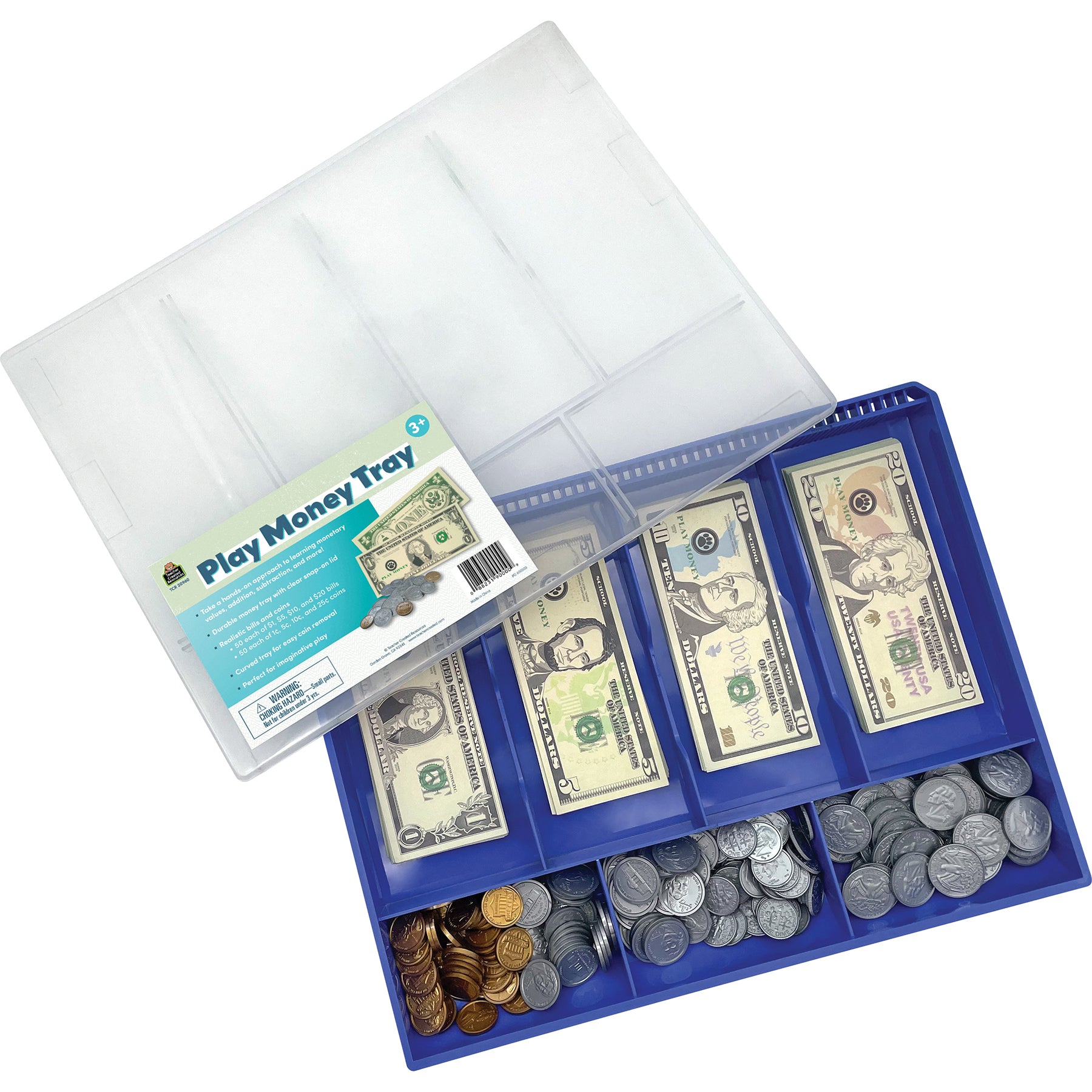 Teacher Created Resources Play Money Tray - Interactive Learning Set