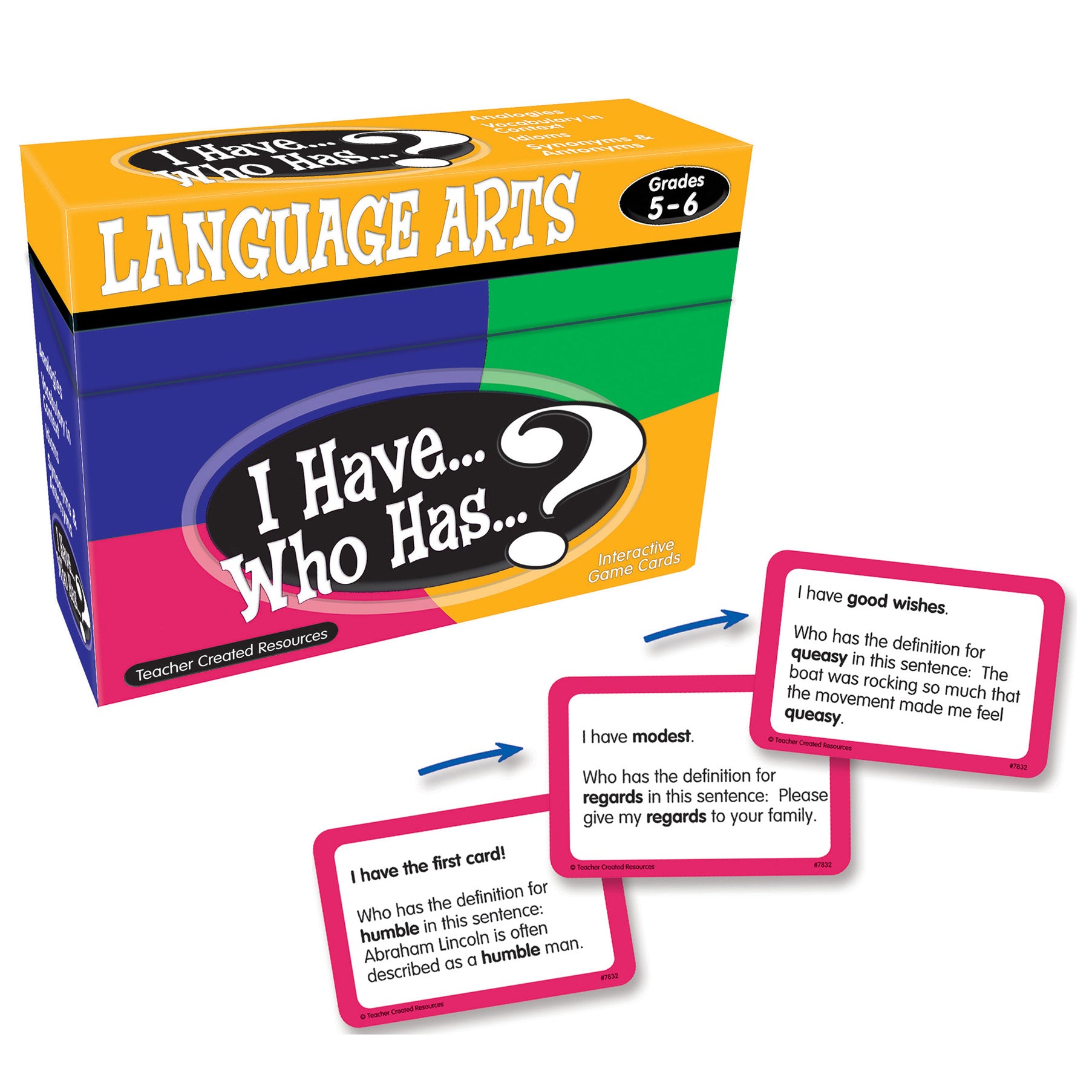 Teacher Created Resources I Have, Who Has Language Arts Game - Grades 5-6