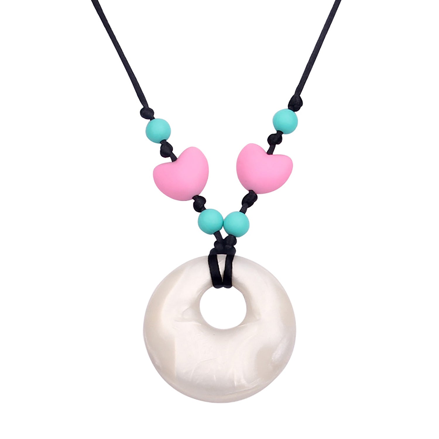 Silicone Heart Teething Necklace for Stylish Moms