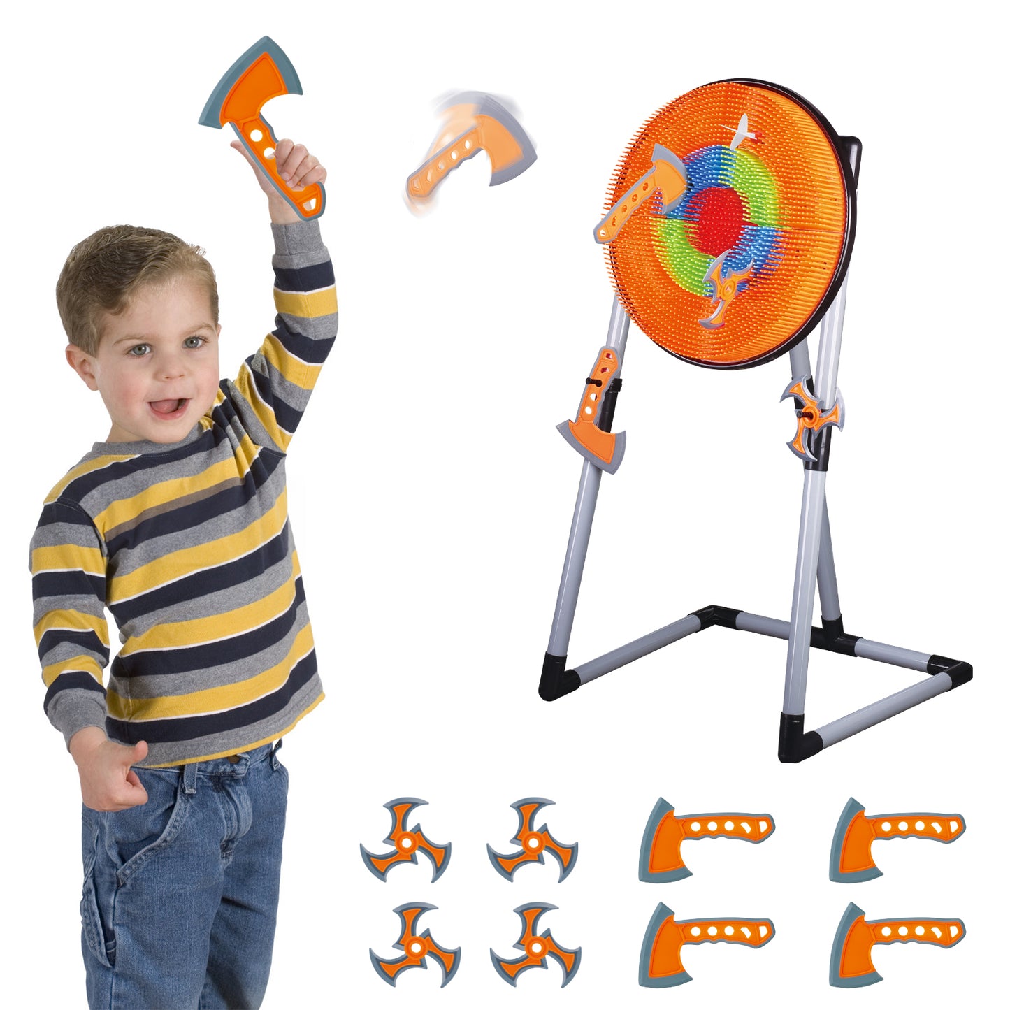 Contixo Foam Axe Throwing & Dart Board Set, Ages 6 & Up, 2-in-1 Kids Toys, Backyard Game, Indoor & Outdoor Party Games