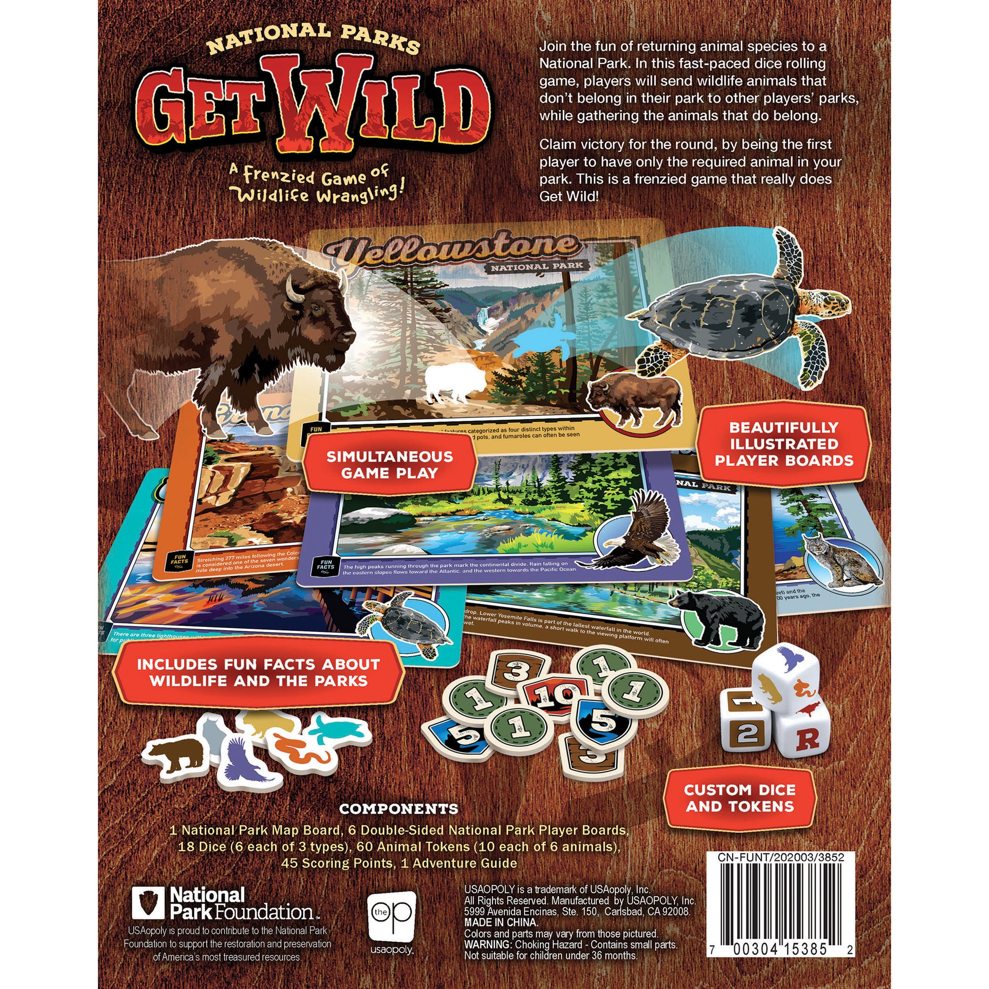 USAopoly National Parks Get Wild Family Dice Game