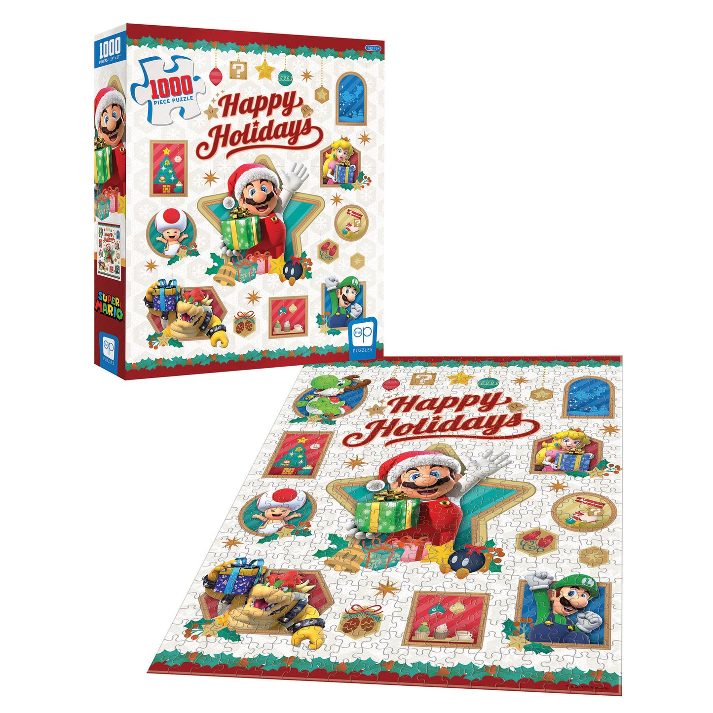 USAopoly Super Mario 'Happy Holidays' Jigsaw Puzzle - 1000 pc