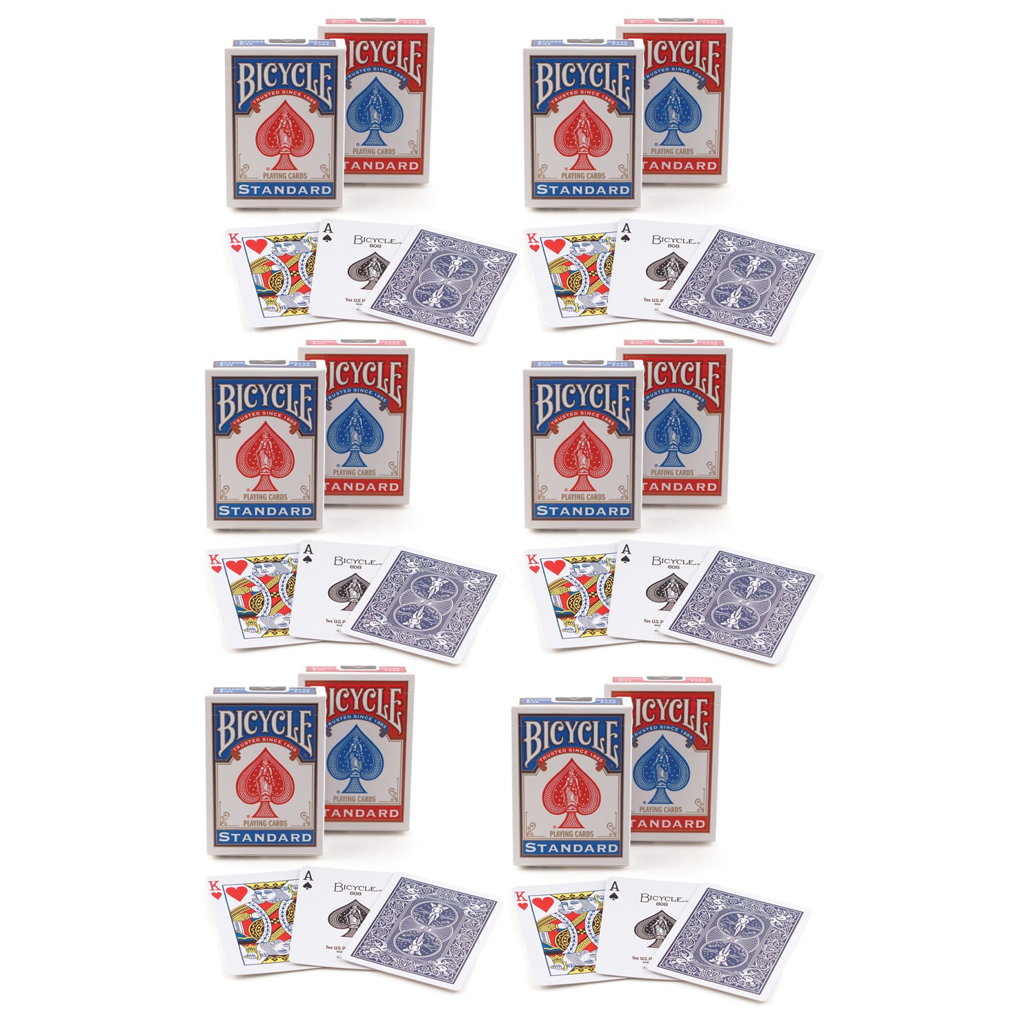 Bicycle Standard Index Playing Cards Multipack - 6 Decks