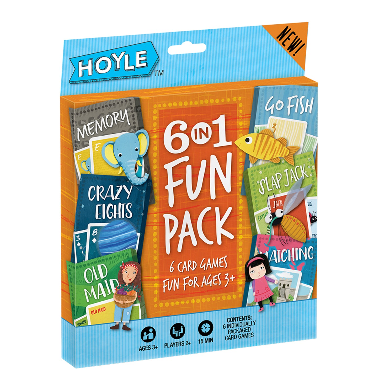 Hoyle 6-in-1 Fun Pack Classic Children's Card Games, 18-Game Mega Set