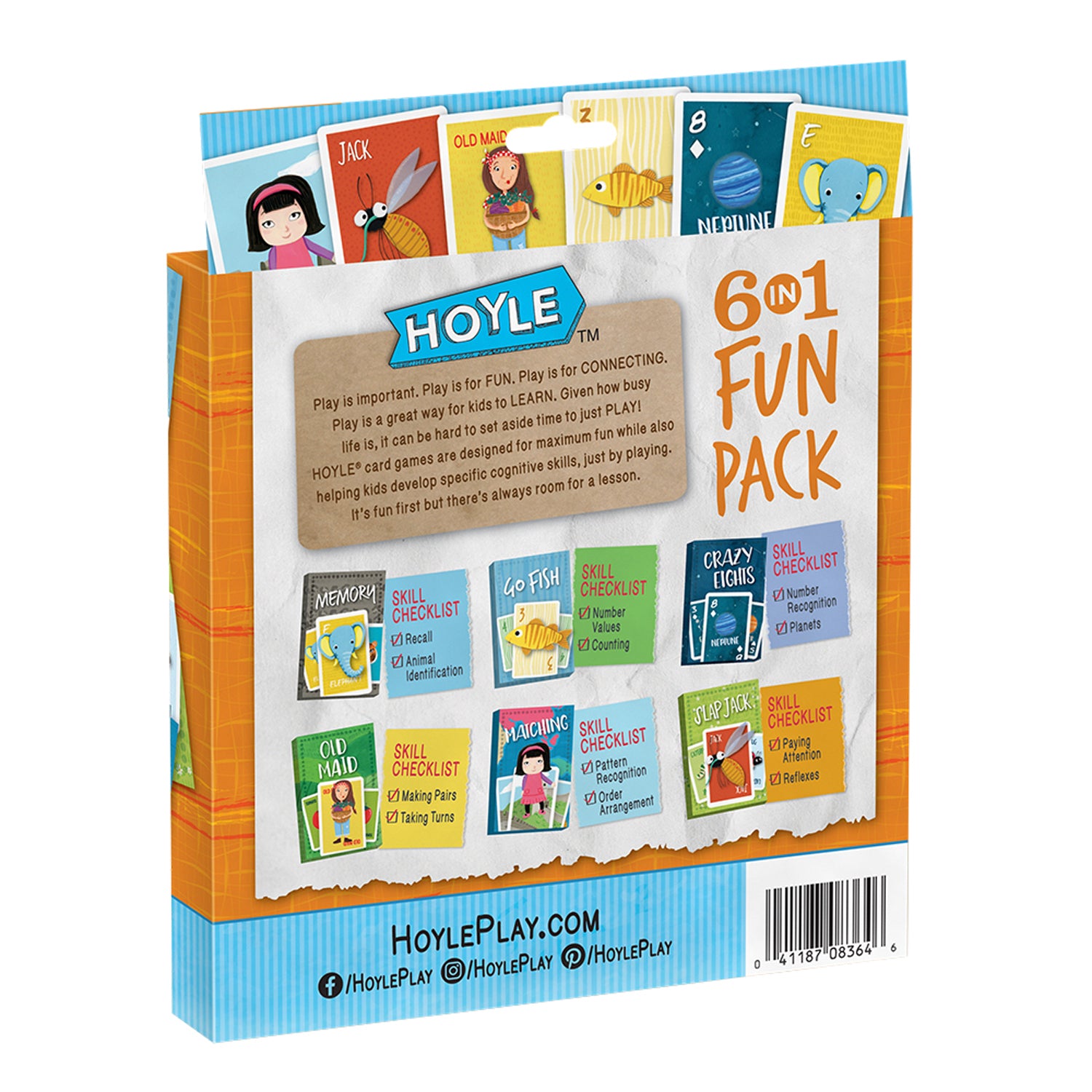 Hoyle 6-in-1 Fun Pack Classic Children's Card Games, 18-Game Mega Set