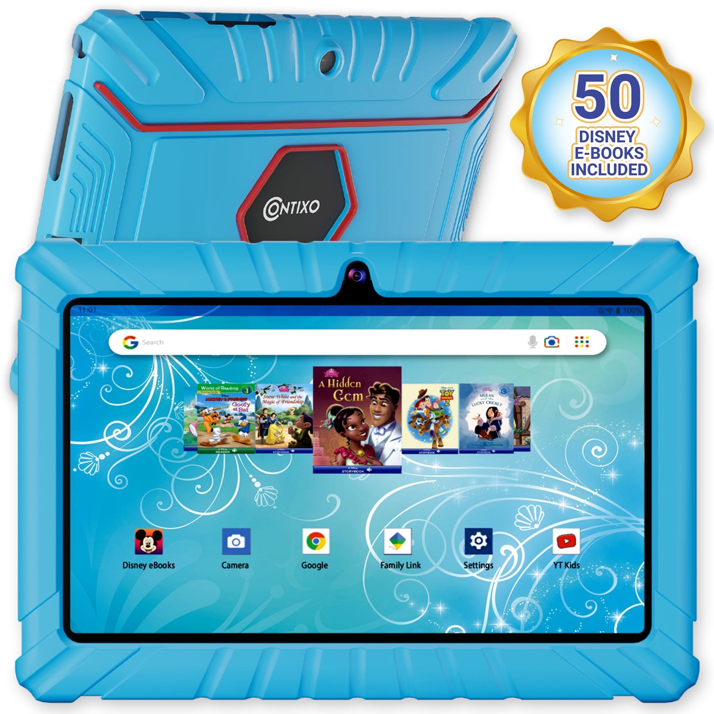 Contixo V8-2 32GB Kids Learning Tablet with 50 Disney eBooks - Blue