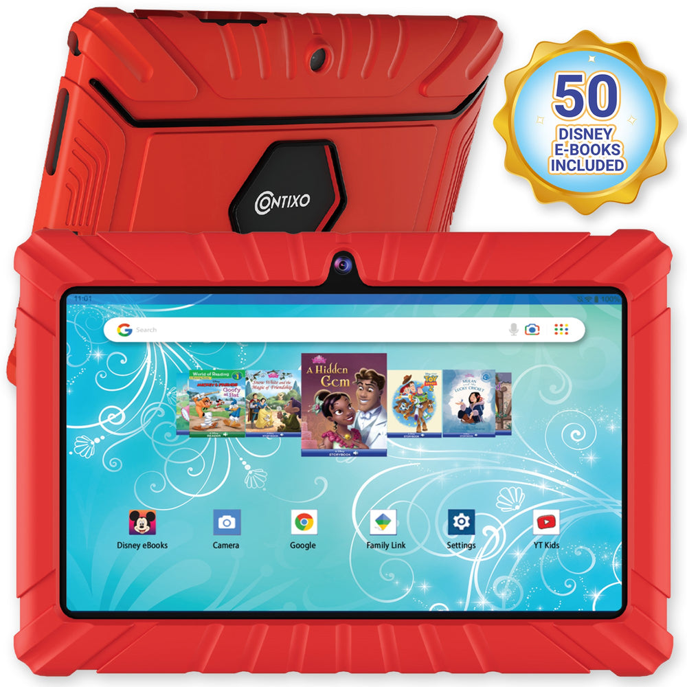 Contixo V8-2 Kids 7" Tablet with Disney eBooks - 32GB, Red