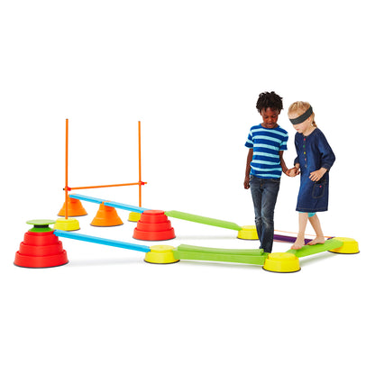 GONGE Build N’ Balance Advanced Set, Playful Backyard Balancing Course