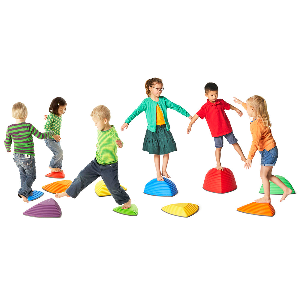 GONGE Colorful River Stones & Hilltops Combo Set - Kids' Balance and Coordoination Adventure