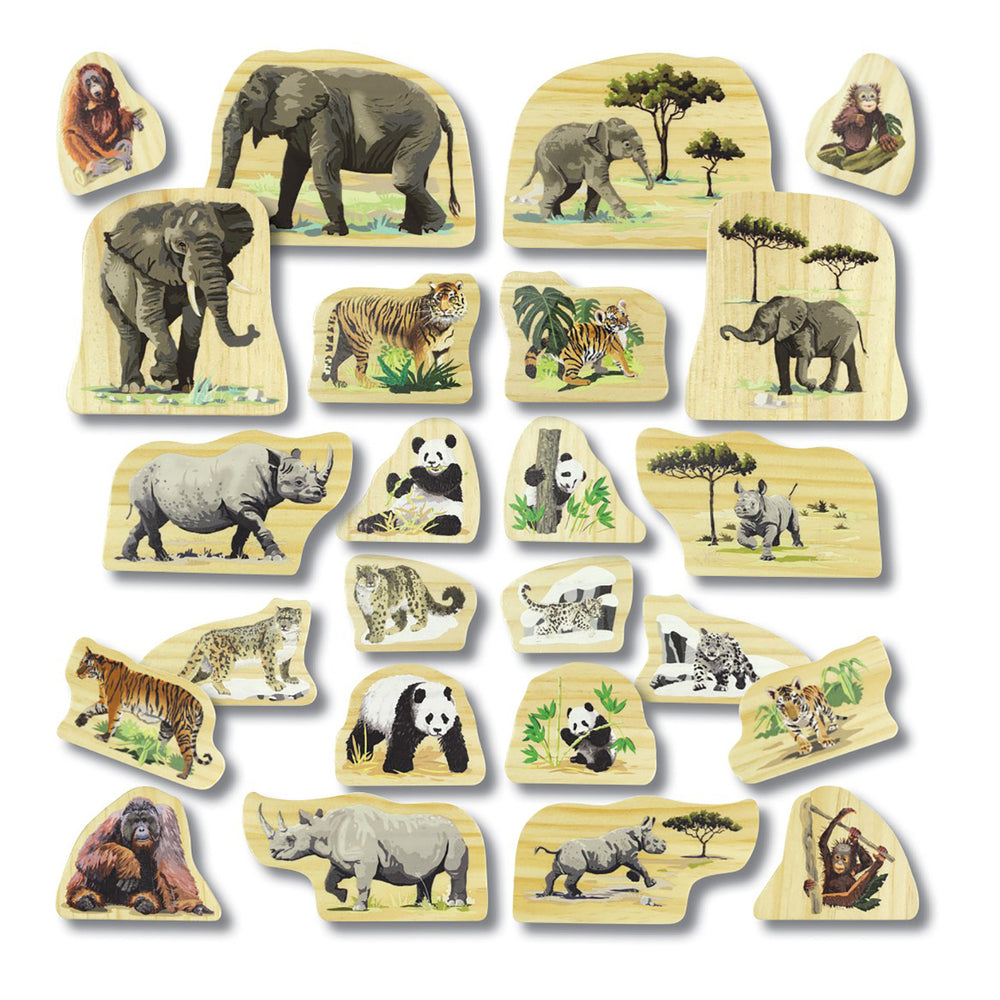 Yellow Door Endangered Animal Families Wooden Playset