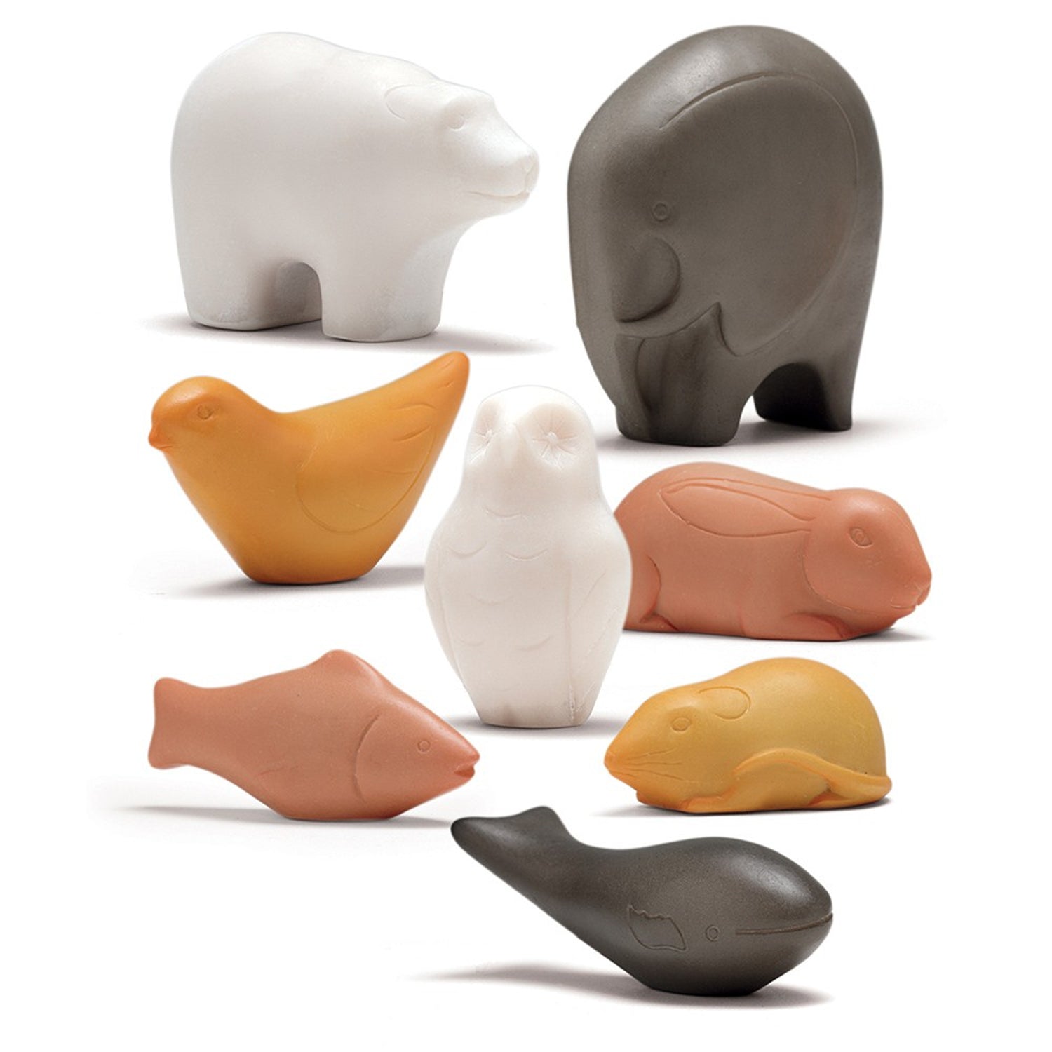 Yellow Door Sensory Play Stones with Animal Shapes, Pack of 8