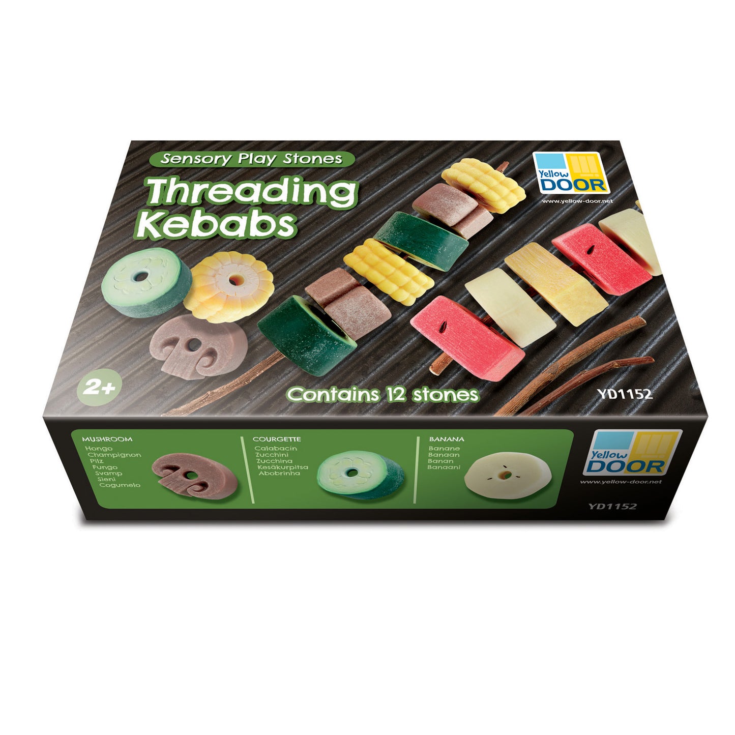 Yellow Door Sensory Play Stones, Threading Kebabs Toy Set