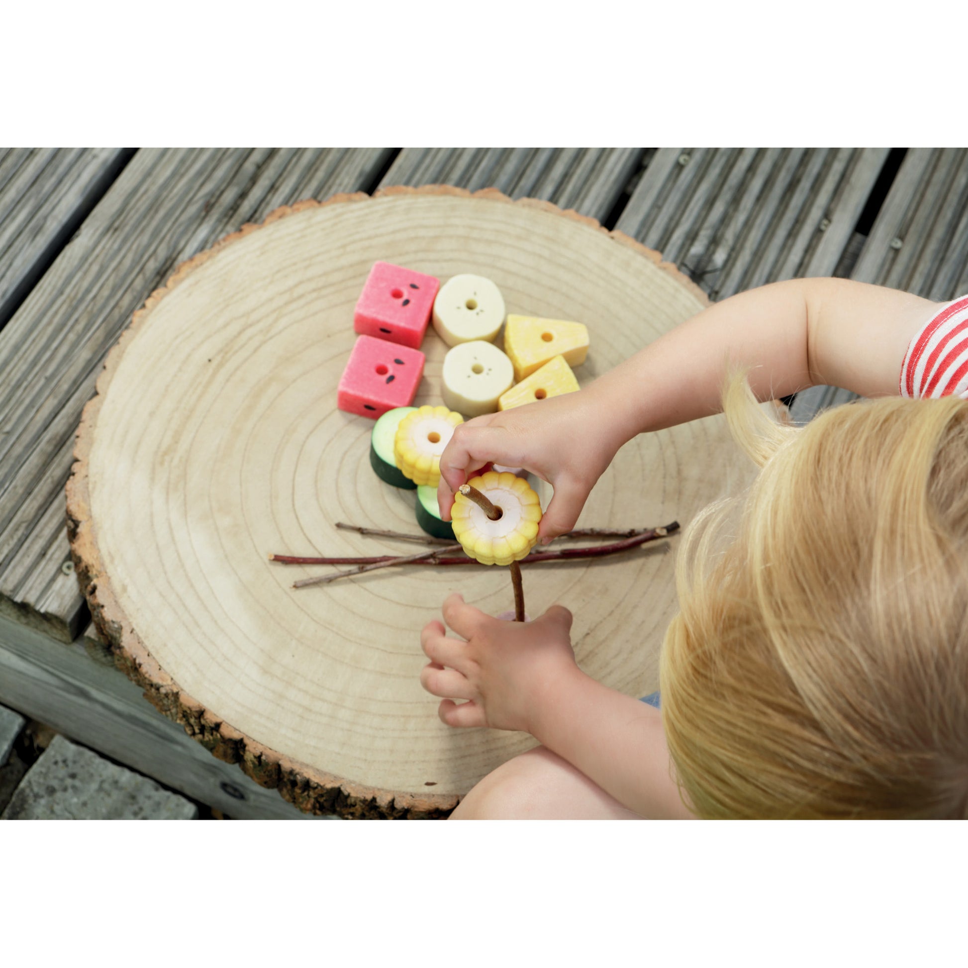 Yellow Door Sensory Play Stones, Threading Kebabs Toy Set