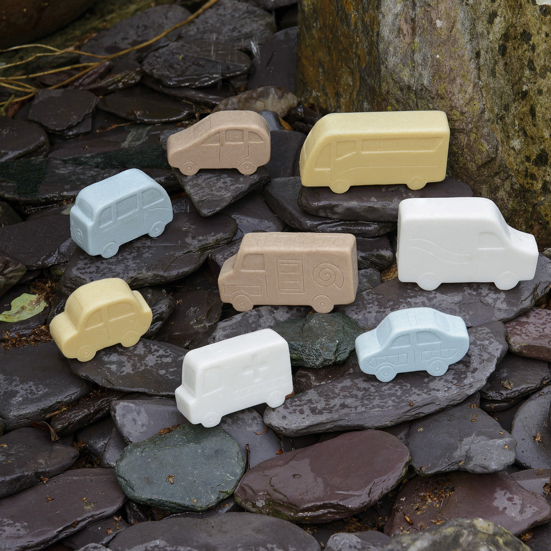 Yellow Door Little Lands Vehicles – Stone Mix Set of 8